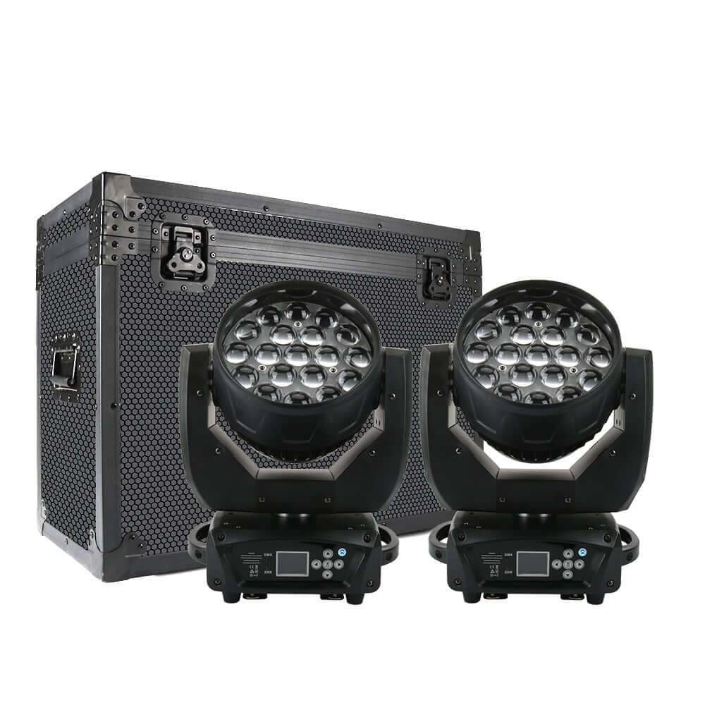 SHEHDS 19x15W LED RGBW Moving Head with Zoom & Wash Stage Lighting – alternate product view