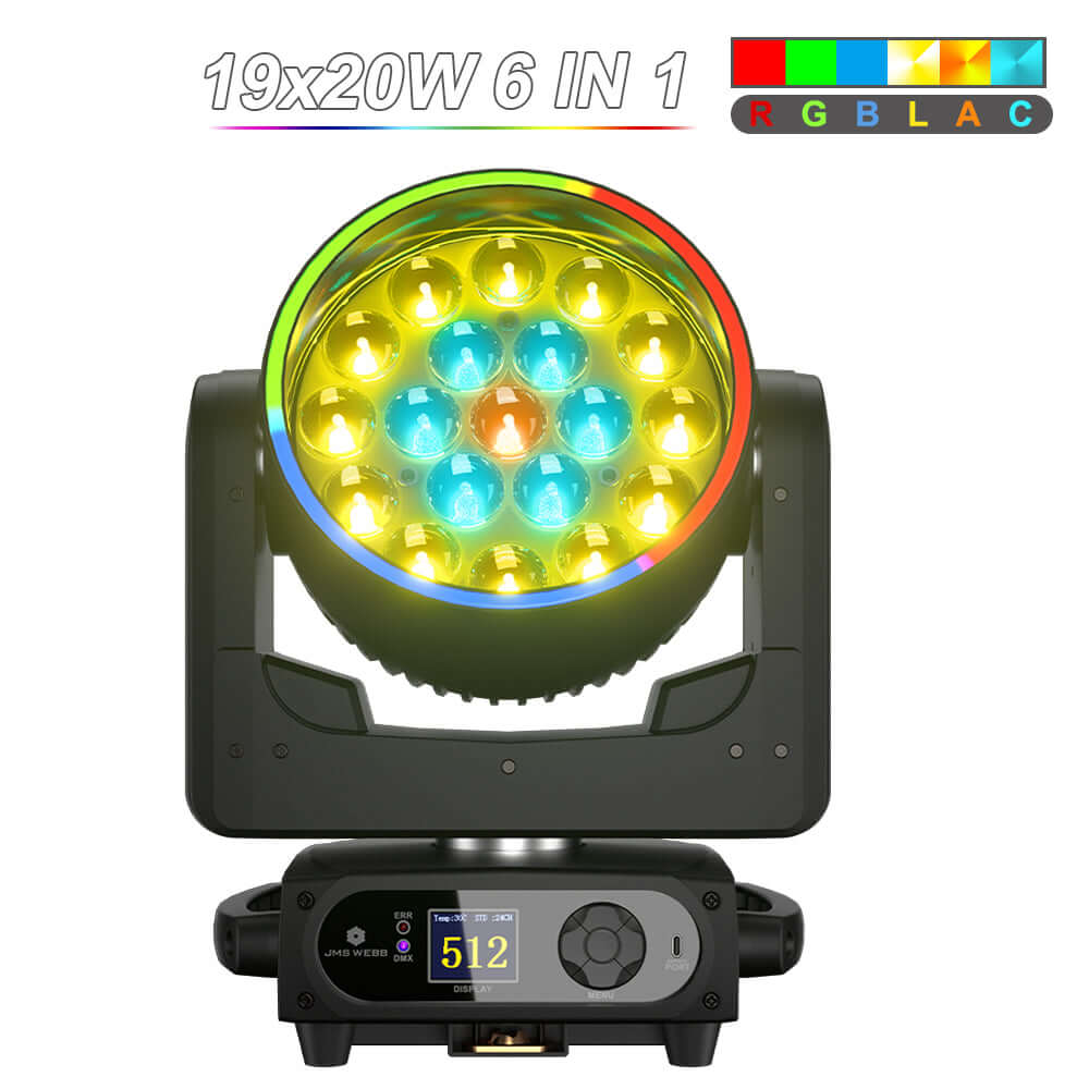 Shehds LED Bewegende kopverlichting 19x15W/20W/25W Beam Wash Zoom podiumverlichting