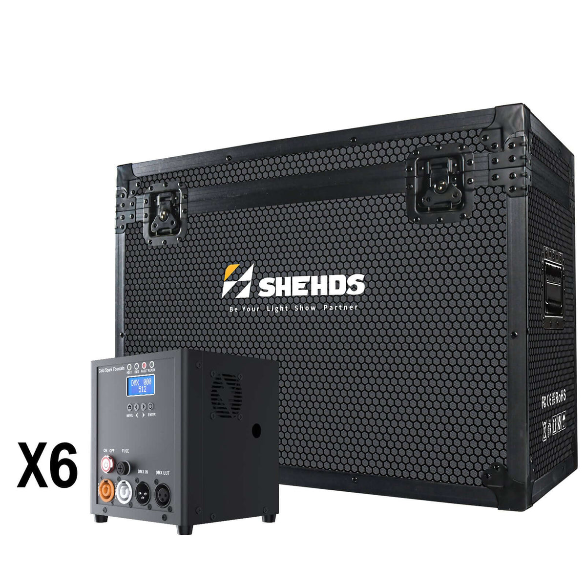 SHEHDS Mini 450W Cold Spark Fountain Machine with Remote Control DMX Spark Machine for Wedding Party