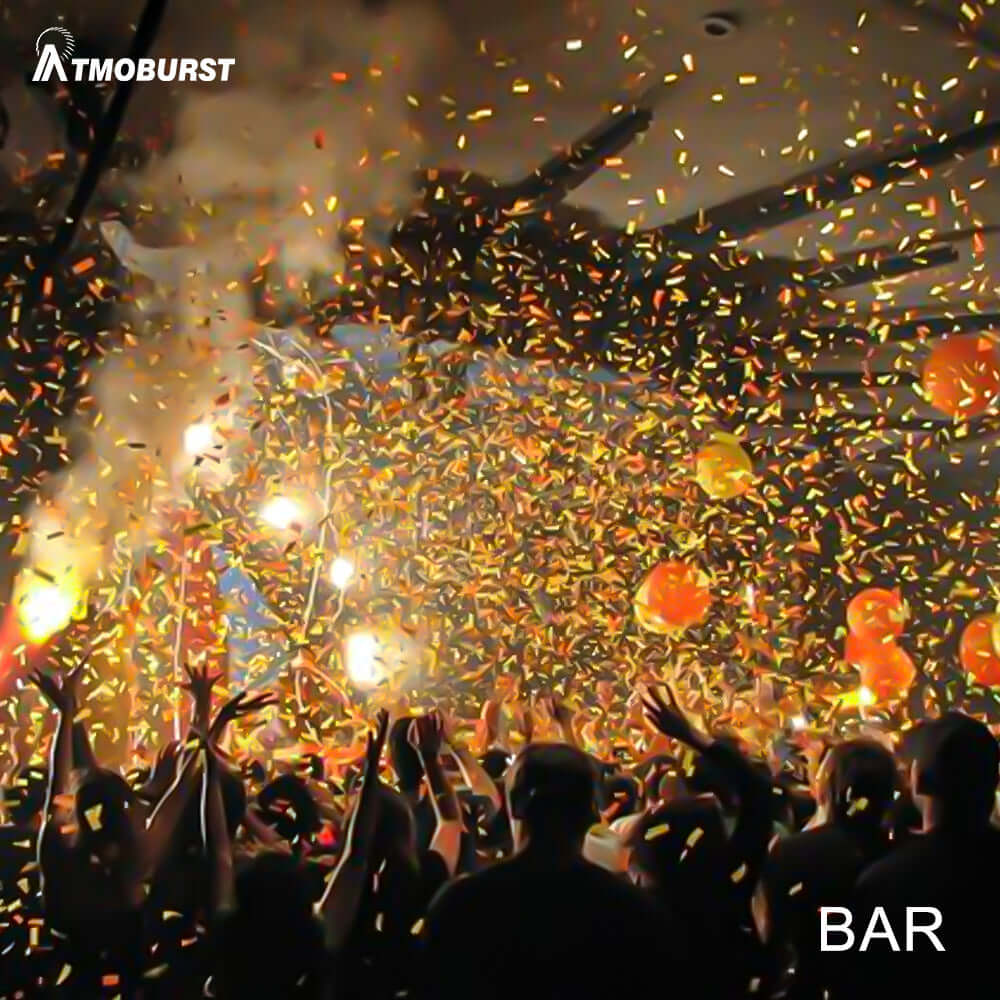 ATMOBURST 1500W Confettimachine met LED 12x4W RGB Verstelbare Hoek