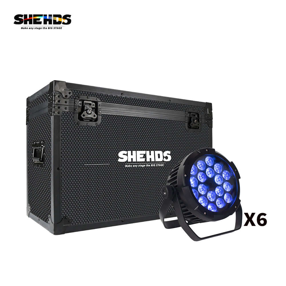 SHEHDS IP65 Wasserdichter LED Par Scheinwerfer 18x18W 6in1 RGBWA+UV Außenbühnenbeleuchtung