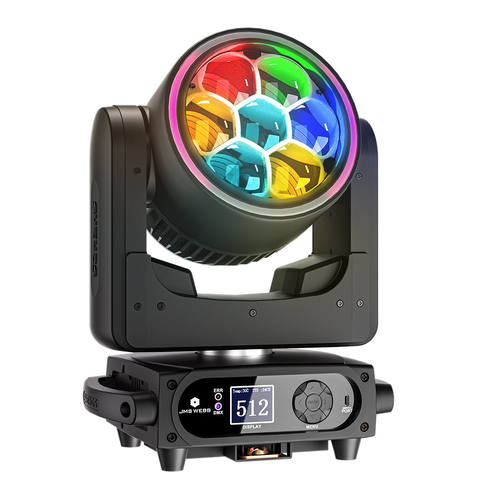 SHEHDS Lyre 7x40W Bee Eye avec zoom et fonction wash RGBW/RGBL/RGBLAC pour éclairage de scène