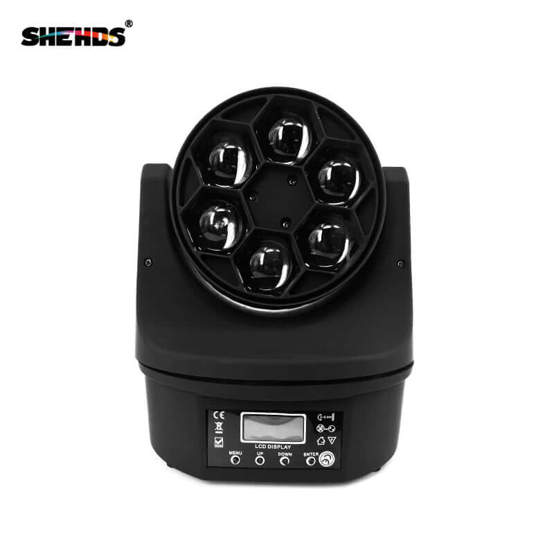 SHEHDS LED Bee Eye Beam & Wash 6x15W RGBW 4in1 Moving Head Light