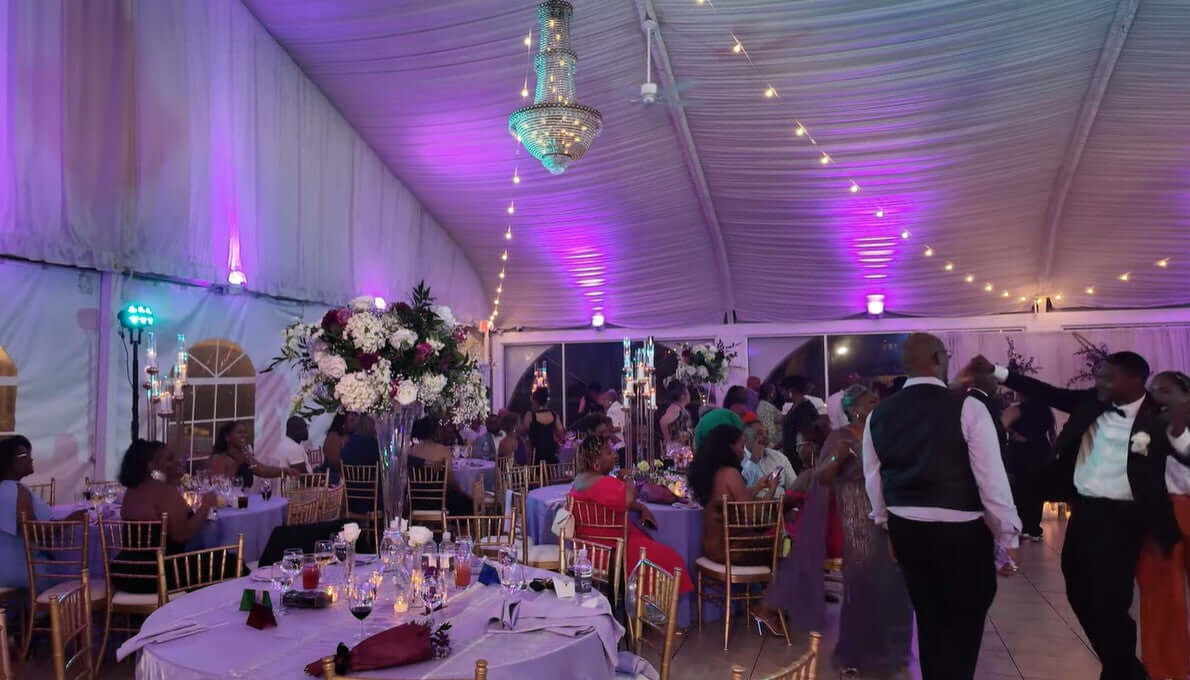 UV lights for a wedding dance floor