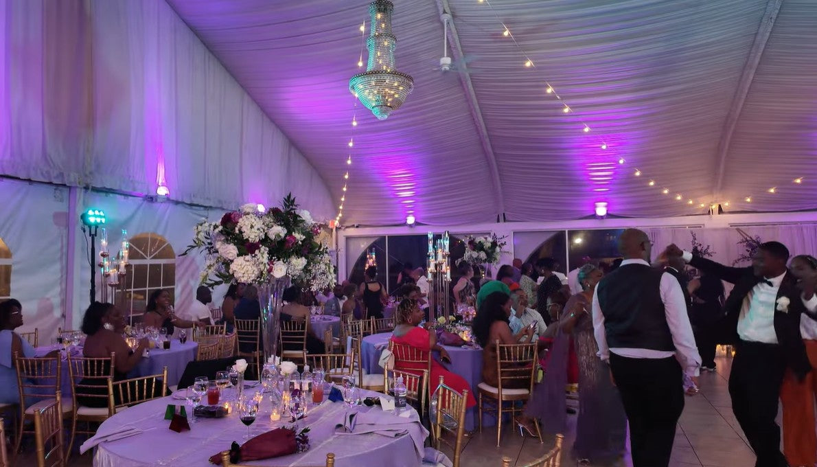 UV lights for a wedding dance floor