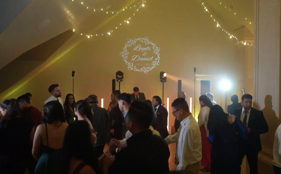portable DJ lighting for wedding