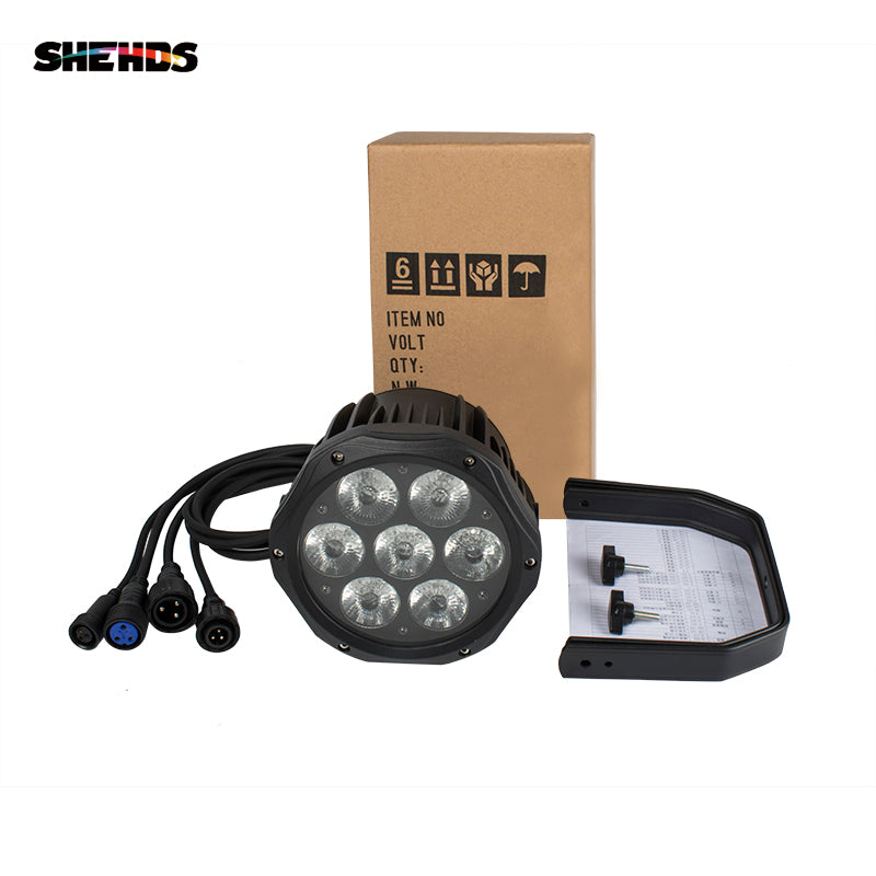 SHEHDS LED étanche Par 7x12W RGBW /7x18 RGBWA + UV pour scène extérieure boîte de nuit DJ scène