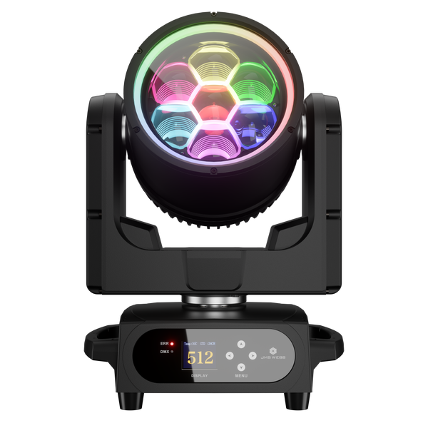 JMS WEBB Waterproof 7x40W Bee Eye Moving Head Light RGBW/RGBL/RGBLAC Zoom Wash Stage Lighting