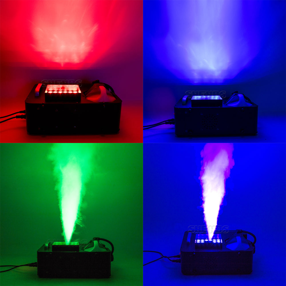 SHEHDS LED 24x9W RGB Somke Máquina 1500W Máquina de neblina elétrica boa para festa de casamento e concerto