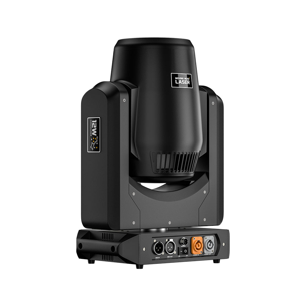 Luz láser con cabezal móvil Constellaser 12W con efecto de anillo para bares, conciertos, calles peatonales 