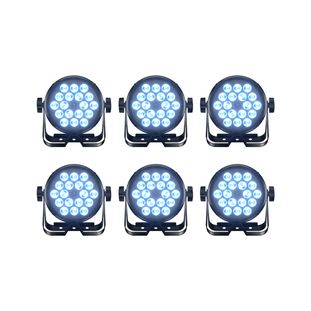 CORALPAR Waterproof 18x12W LED Flat Par Light RGBWA+UV Aluminum Alloy