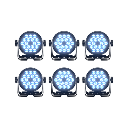 CORALPAR Waterproof 18x12W LED Flat Par Light RGBWA+UV Aluminum Alloy
