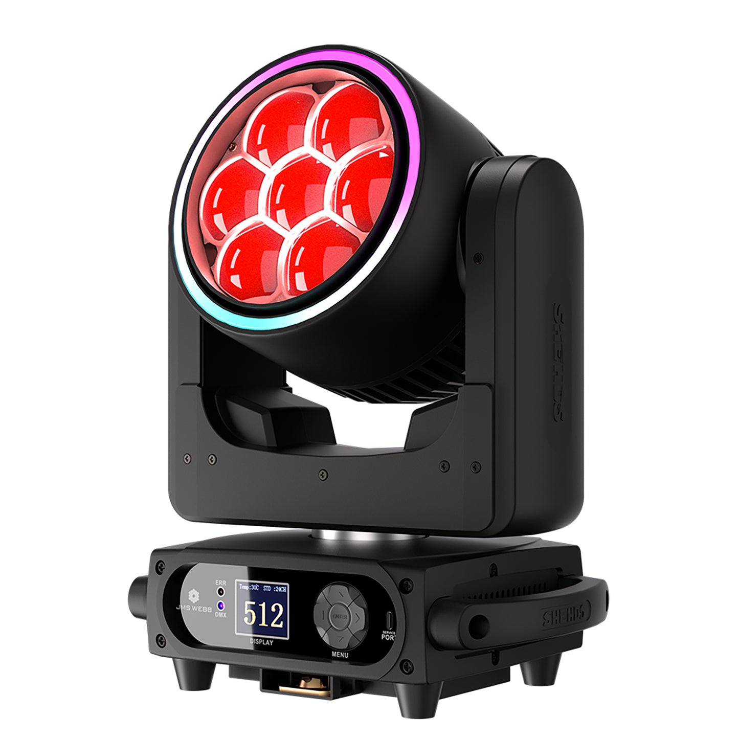 SHEHDS 7x40W Bee Eye Moving Head Light with Zoom & Wash RGBW/RGBL/RGBLAC Stage Lighting