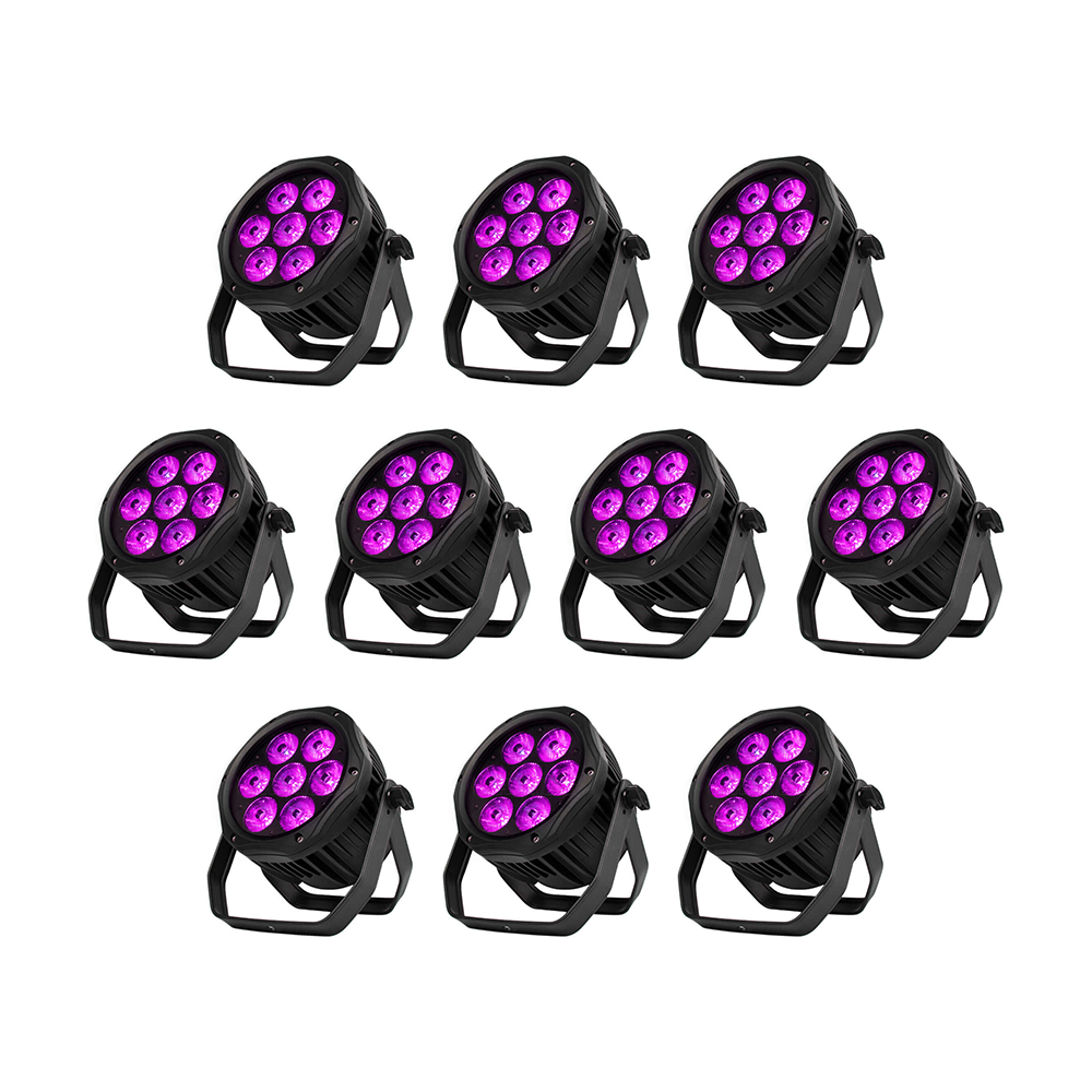 SHEHDS Waterproof LED Par Light 7x12W RGBW / 7x18 RGBWA+UV