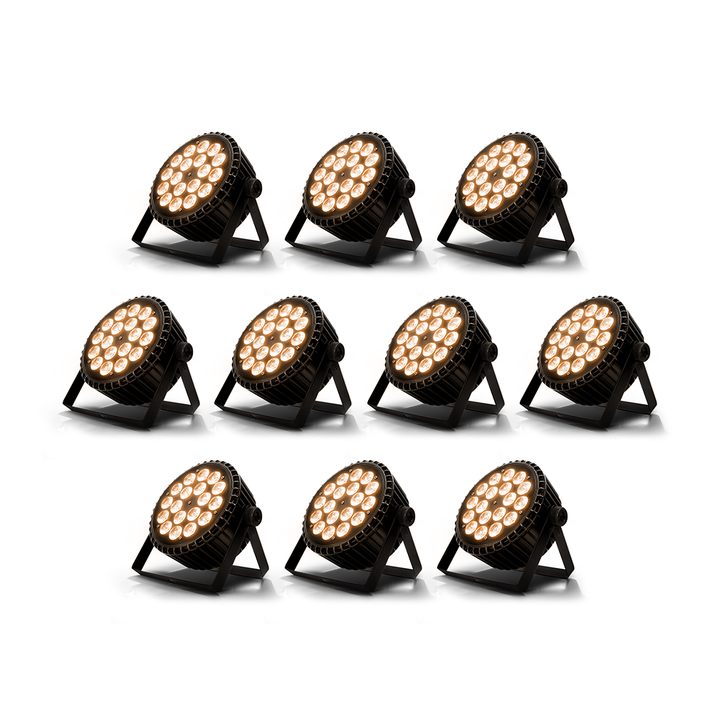 SHEHDS 18x18W Aluminum Alloy LED Flat Par DMX512 DJ Par Cans Wash Light