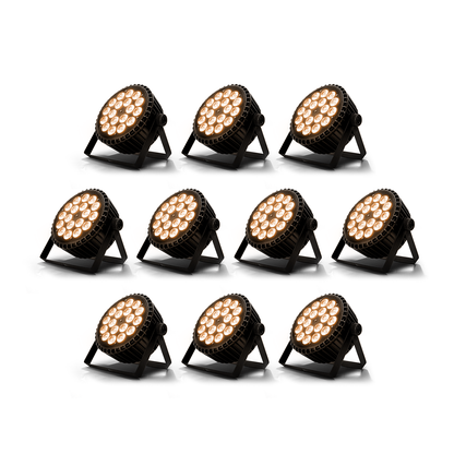 SHEHDS 18x18W Aluminum Alloy LED Flat Par DMX512 DJ Par Cans Wash Light