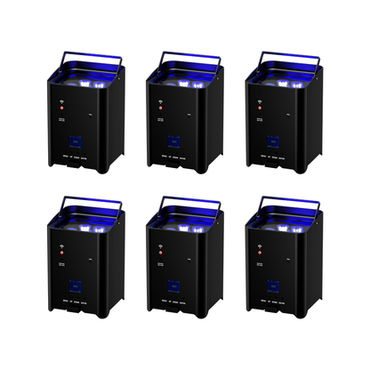 SHEHDS Par LED Wireless com bateria 6x18W 6em1 RGBAW+UV com Controlo Remoto