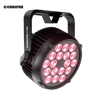 CoralPar New Waterproof Aluminum alloy LED Flat Par 18x12W RGBWA+UV Lighting Selected touchscreens with RDM function