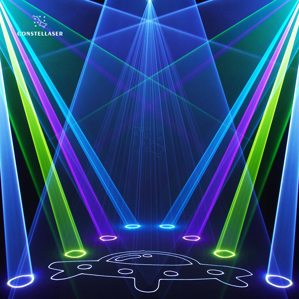 Лазерный свет с подвижной головкой Constellaser 12W с кольцевым эффектом для барных концертов Walking Street