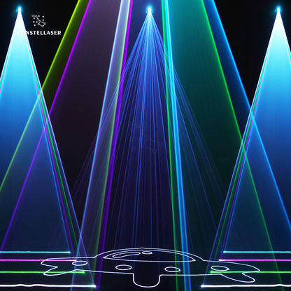 Constellaser Waterproof 12W RGB Scanning Pattern Animation Laser Light For Bar Concerts Performance Stage Wedding