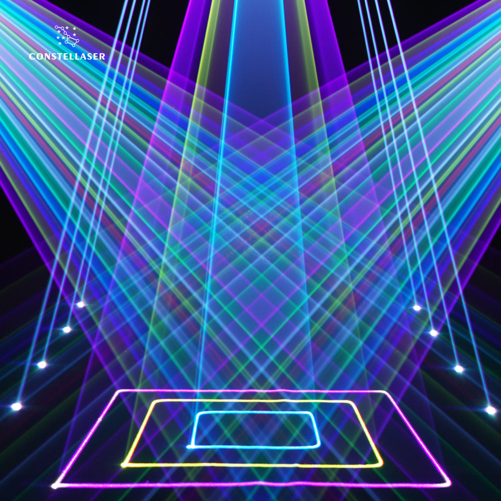 Constellaser luz laser de animação com padrão de digitalização, à prova d'água 12w rgb para shows em bar, palco, casamento