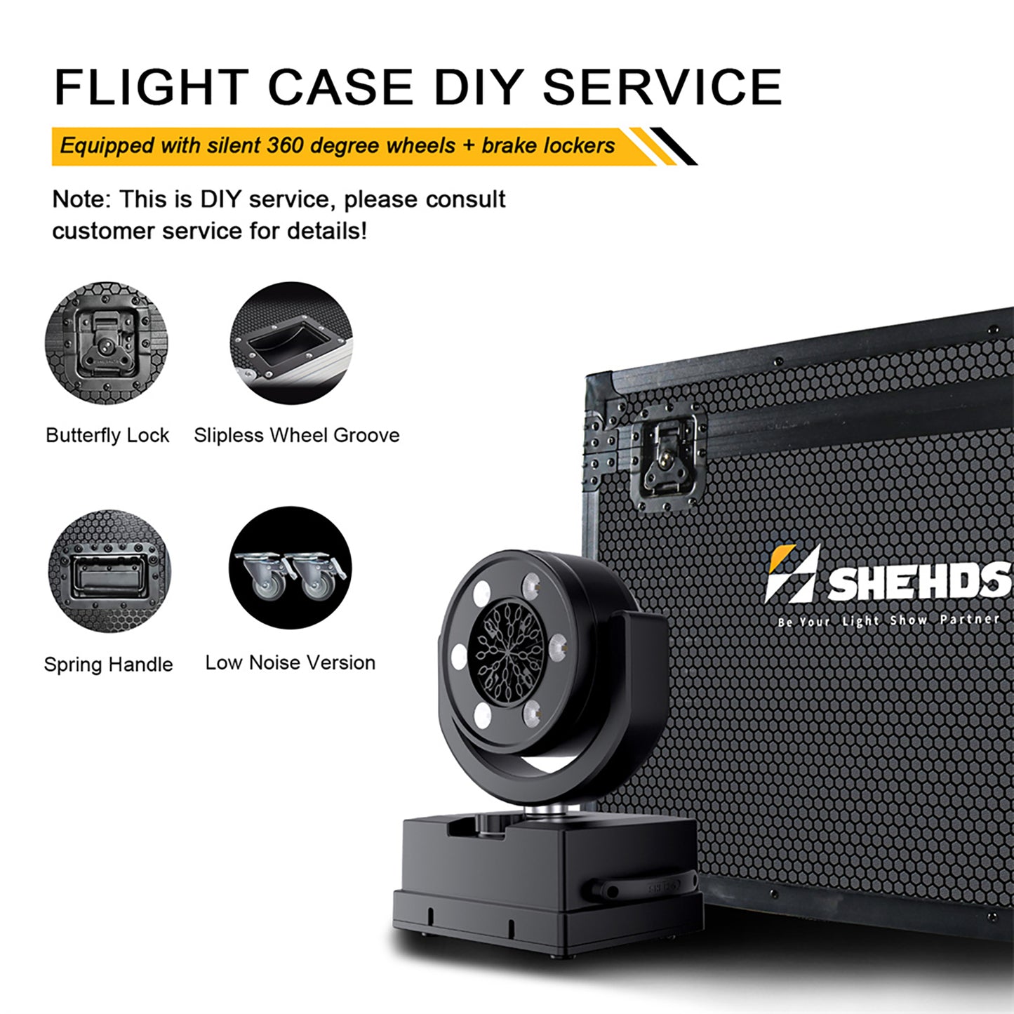SHEHDS LED 100W Moving Head Bubble Machine – flight case