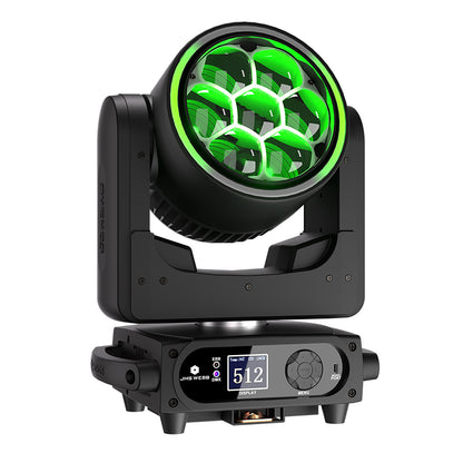 SHEHDS 7x40W Bee Eye Moving Head Light with Zoom & Wash RGBW/RGBL/RGBLAC Stage Lighting