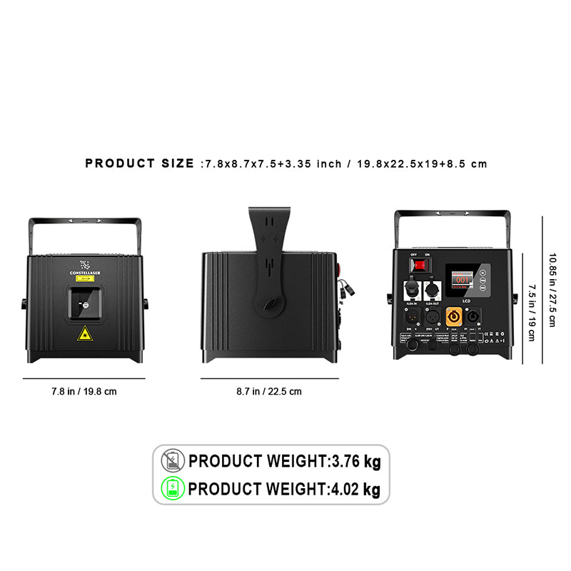 ConstelLaser impermeable 6W RGB animación luz láser recargable carcasa de una pieza pantallas táctiles