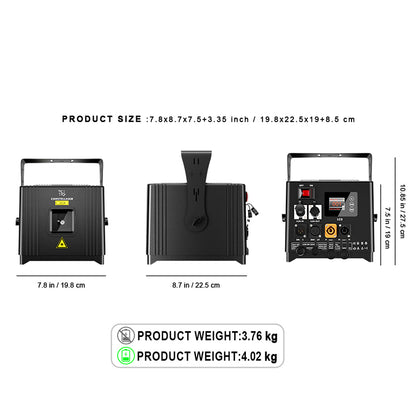 ConstelLaser impermeable 6W RGB animación luz láser recargable carcasa de una pieza pantallas táctiles