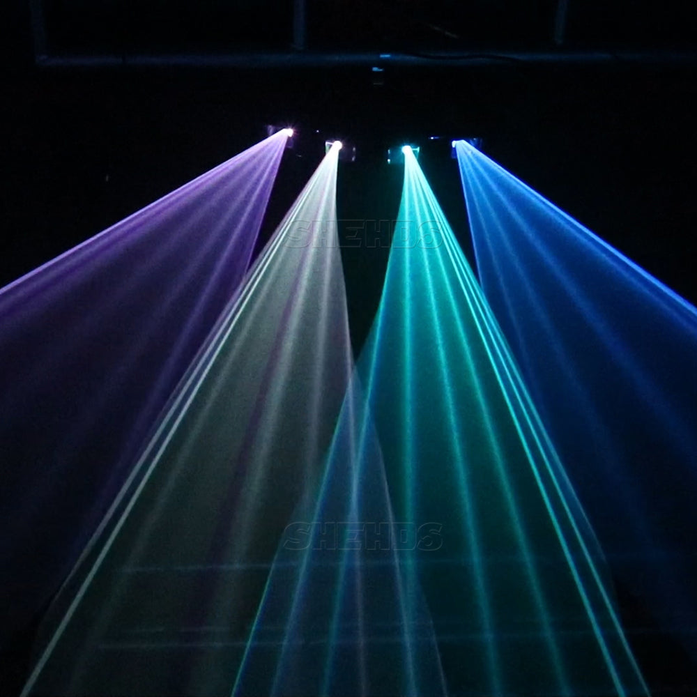 SHEHDS Laser Bar DMX 3D 4-kops RGB GOBO-scanner Lijn Disco DJ-projector Podiumeffect Laserlicht