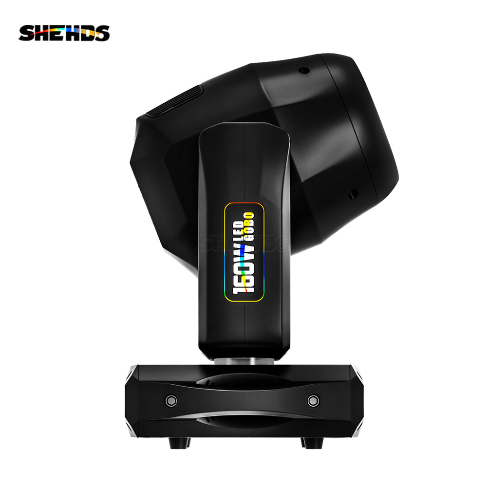 SHEHDS Spot LED à 8 prismes 160 W Gobo avec anneau LED et écran LCD à tête mobile pour éclairage d'effet de scène pour DJ Disco scène de mariage boîte de nuit