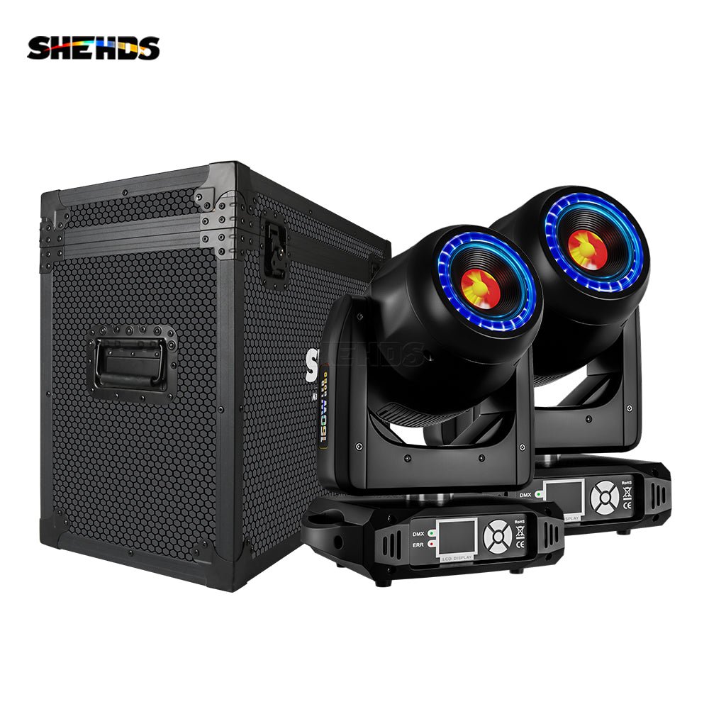 SHEHDS 8-Prism LED Spot 160W Gobo Lights com anel de LED e display LCD Moving Head Lights Iluminação de efeito de palco para DJ Disco Stage Wedding Night Club