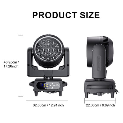 SHEHDS APP Control IP66 19 x Series LED Pixel Zoom Wash Moving Head Light