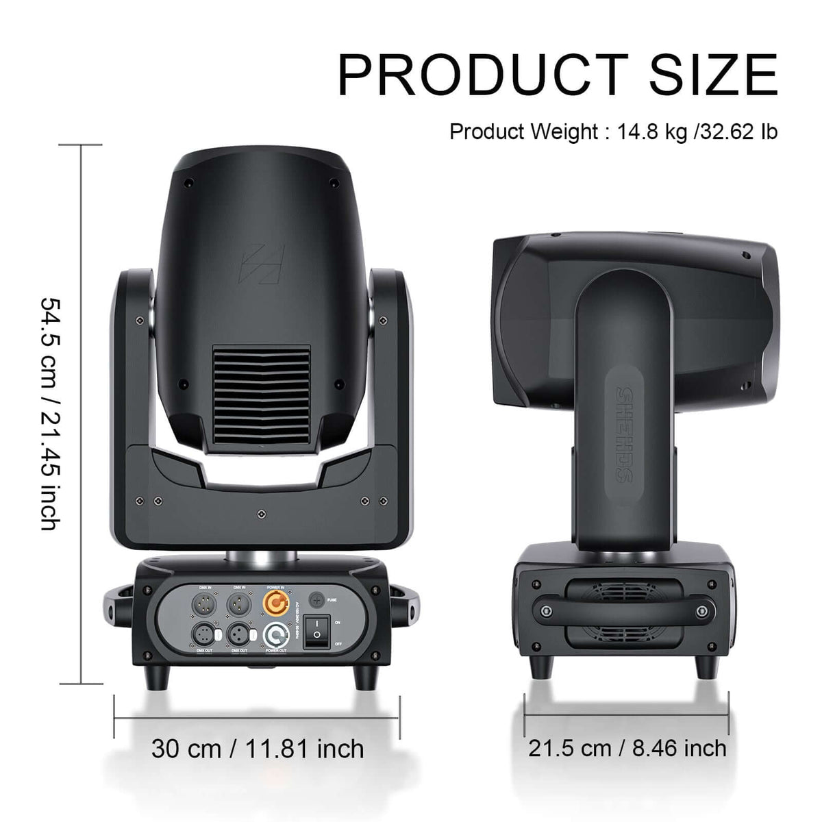 SHEHDS APP Control 320W 14R CMY Gobo / Beam Moving Head Light with Dual Prism