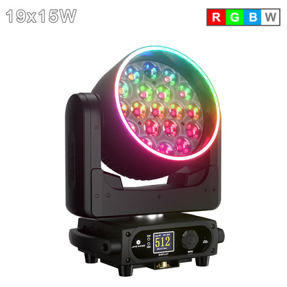 SHEHDS APP Control 19 x Series LED Pixel Zoom Wash Moving Head Light