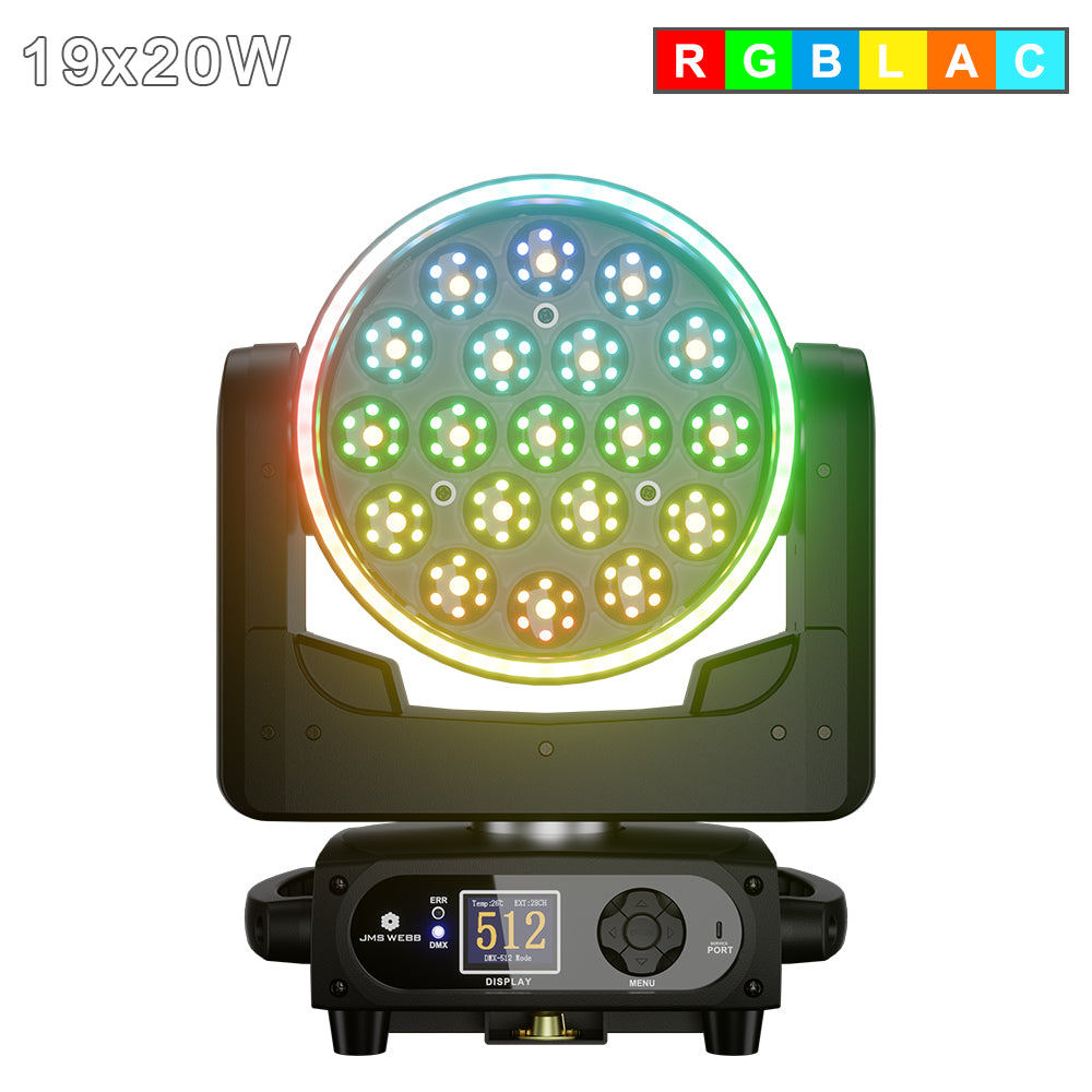 SHEHDS APP Control 19 x Series LED Pixel Zoom Wash Moving Head Light