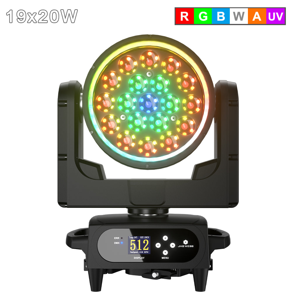 SHEHDS APP Control IP66 19 x Series LED Pixel Zoom Wash Moving Head Light