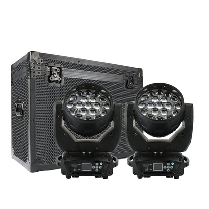 LED Moving Head 19x15W RGBW Wash/Zoom Stage Lights for Church Theater