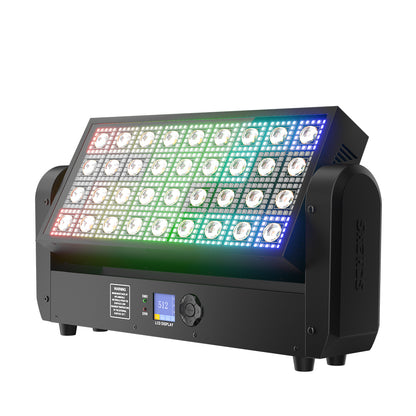 SHEHDS 200W 36 LED Strobe Beam Light 5050RGB 0.3W Wash Moving Head Stage Lighting For DJs