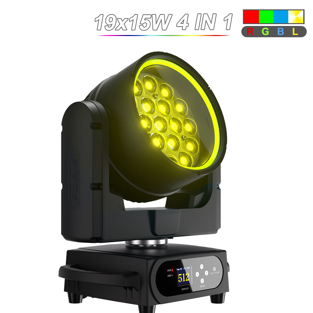 Upgrade SHEHDS Waterproof LED Moving Head Light 19x15W / 20W / 25W Beam Wash Zoom IP65 Stage Lighting
