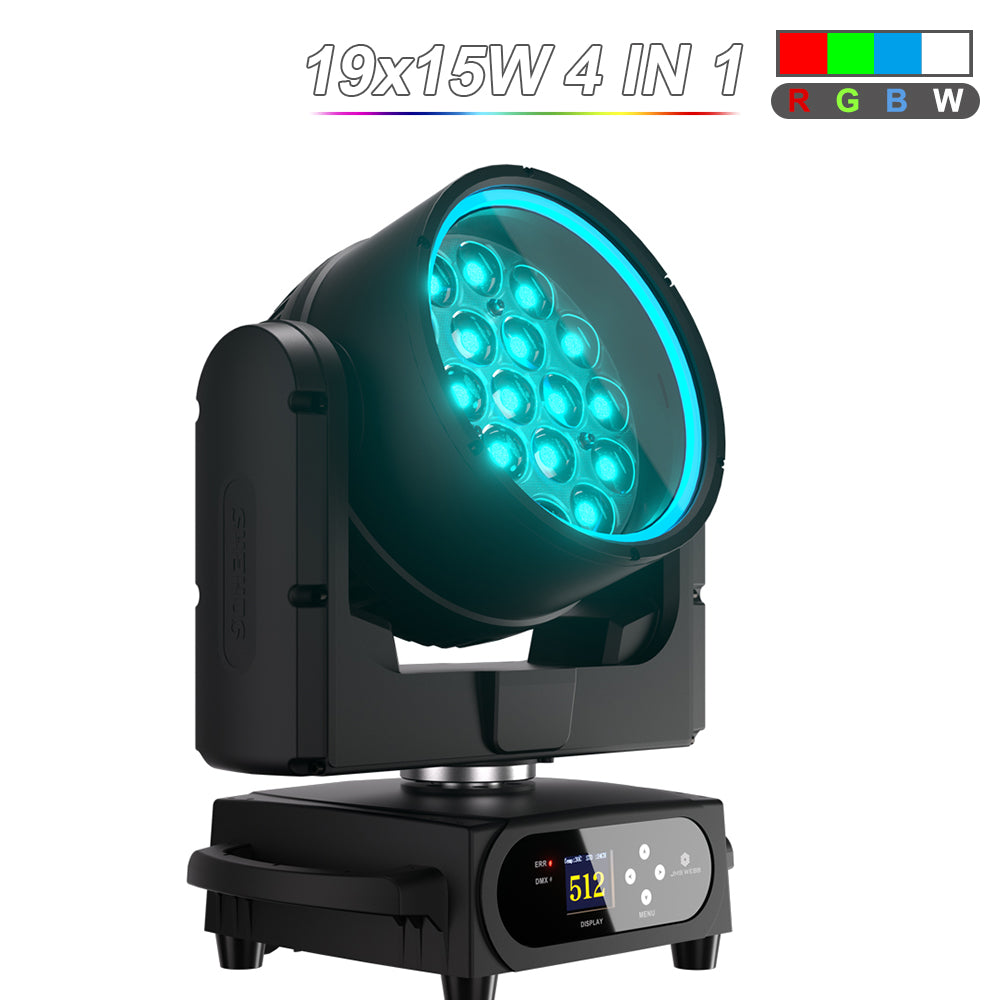 Upgrade SHEHDS Waterproof LED Moving Head Light 19x15W / 20W / 25W Beam Wash Zoom IP65 Stage Lighting