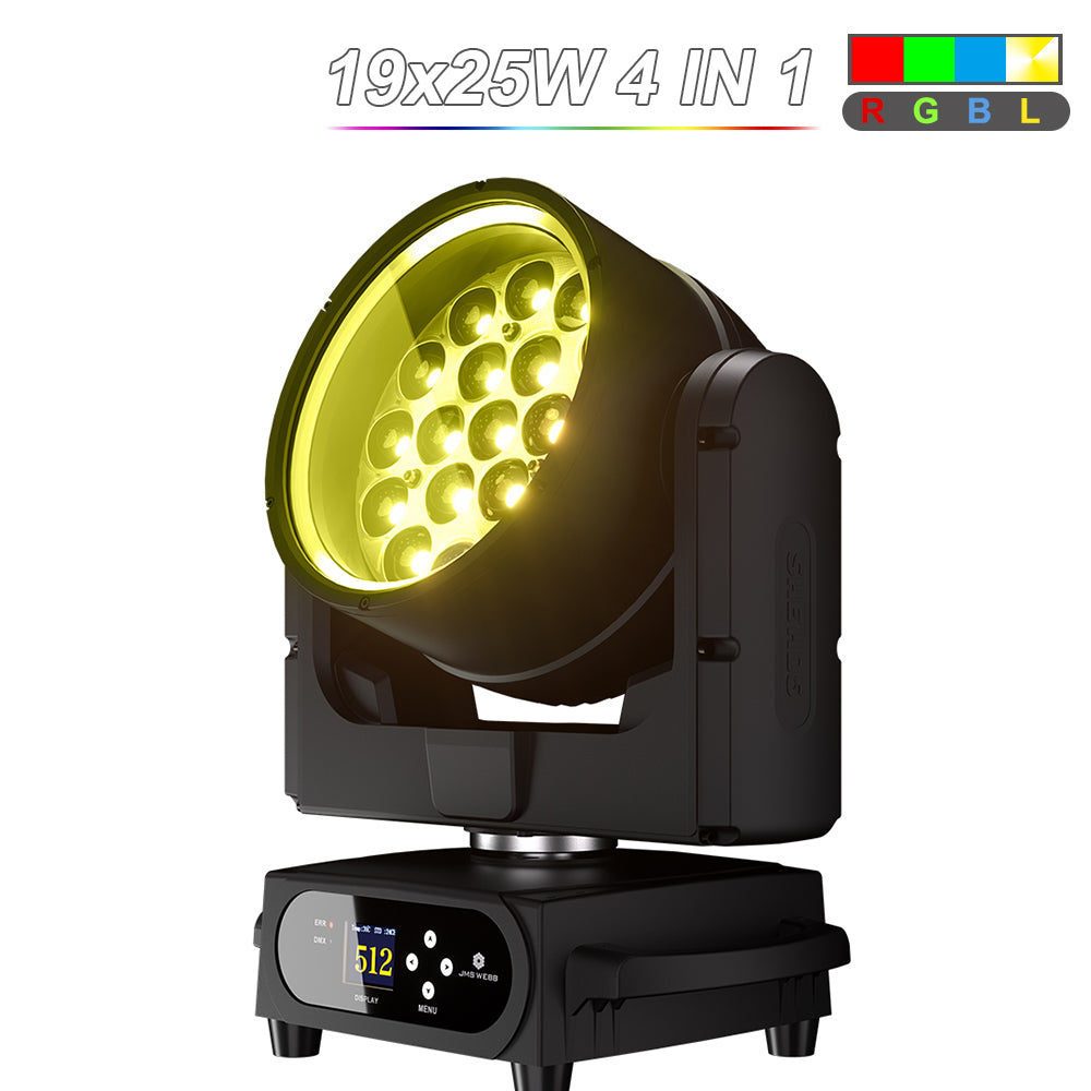 Upgrade SHEHDS Waterproof LED Moving Head Light 19x15W / 20W / 25W Beam Wash Zoom IP65 Stage Lighting