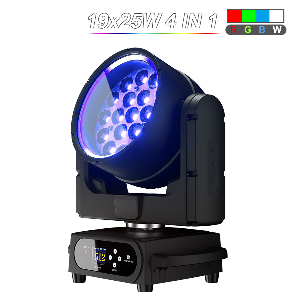 Upgrade SHEHDS Waterproof LED Moving Head Light 19x15W / 20W / 25W Beam Wash Zoom IP65 Stage Lighting