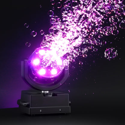 SHEHDS LED 100W Moving Head Bubble Machine – multicolor bubble effect