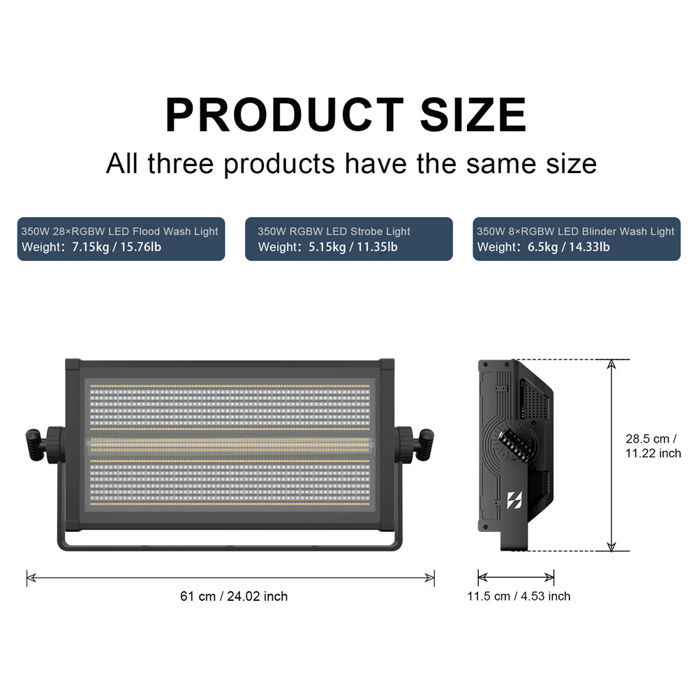 SHEHDS 350W RGBW Flood Wash Light / Strobe Light / Blinder Wash Light