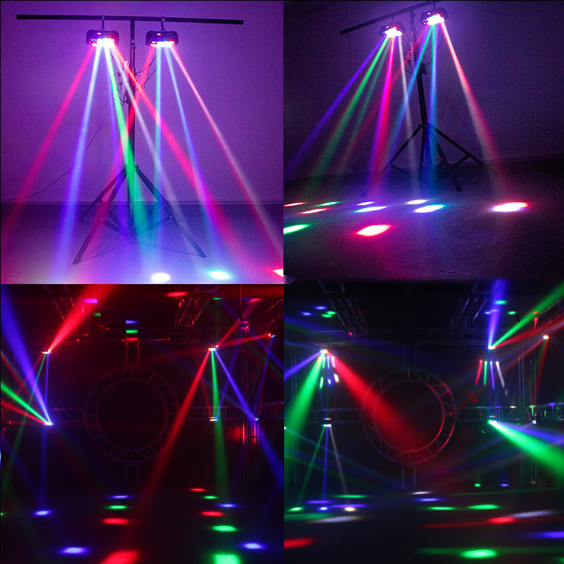 Mini faisceau LED 8x6W, lumière araignée RGBW Laser DJ Show, éclairage à tête mobile pour théâtre d'église