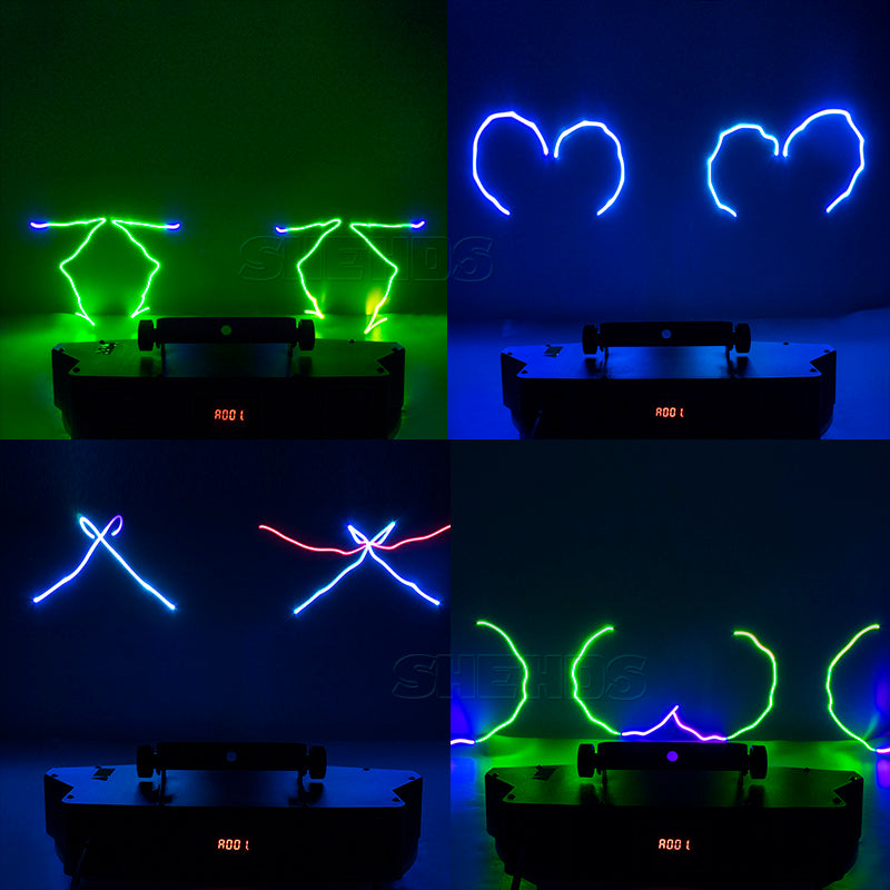 SHEHDS barre Laser DMX 3D 4 têtes RGB GOBO Scanner ligne Disco DJ projecteur effet de scène lumière Laser