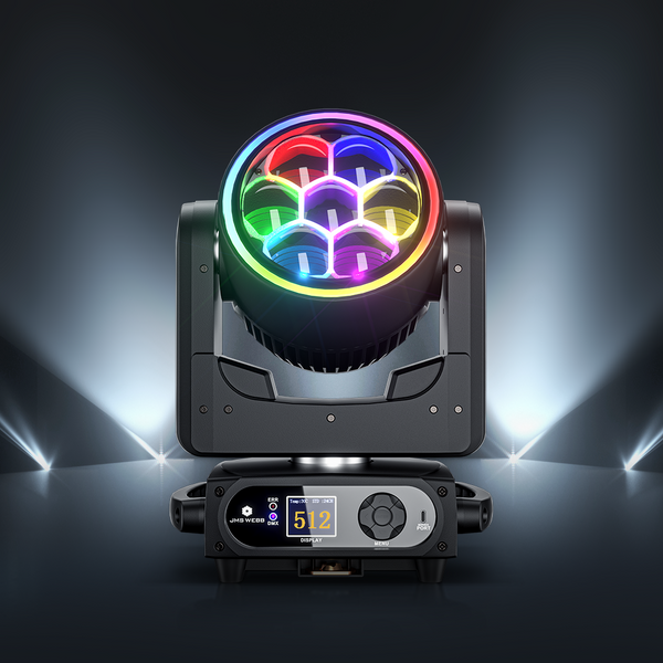 SHEHDS 7x40W Bee Eye Moving Head Light with Zoom & Wash RGBW/RGBL/RGBLAC Stage Lighting