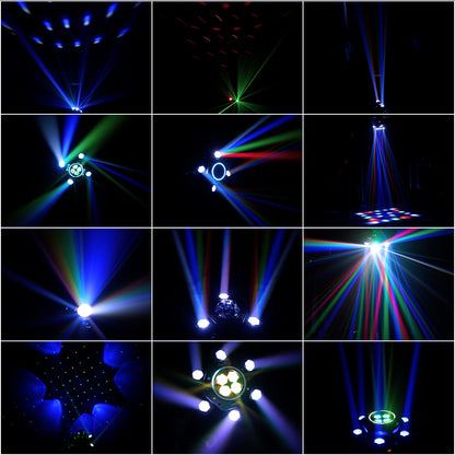 SHEHDS 2/3/4/6 Arms LED Beam Moving Head Lights 50W/80W/100W/120W RGBW Stage Lighting with Wireless Remote Control for Party Bar DJs