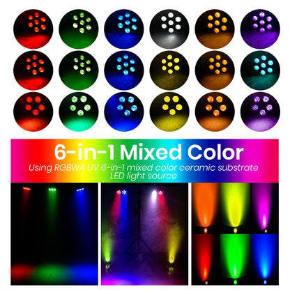 New Arrival LED GlamoPar Lighting Series 6in1 Color Mixing Intelligent Start stop Temperature Control For Wedding Concert